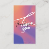 Carte De Visite Script couleur orange dégradant code QR merci (Devant)