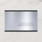 Carte De Visite Script créatif Glam Silver Modern Professional (Dos)