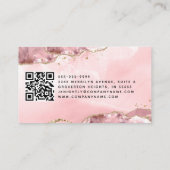 Carte De Visite Script d'agate rose vierge Monogramme Parties scin (Dos)