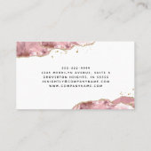 Carte De Visite Script d'agate rose vierge Monogramme Parties scin (Dos)