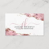 Carte De Visite Script d'agate rose vierge Monogramme Parties scin (Devant)