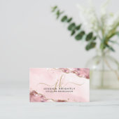 Carte De Visite Script d'agate rose vierge Monogramme Parties scin (Debout devant)