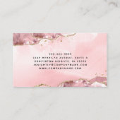 Carte De Visite Script d'agate rose vierge Monogramme Parties scin (Dos)