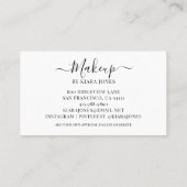 Carte De Visite Script d'artiste maquillage photo moderne (Dos)