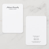 Carte De Visite Script de brosse blanche ultra épaisse de Chubby v (Devant / Derrière)