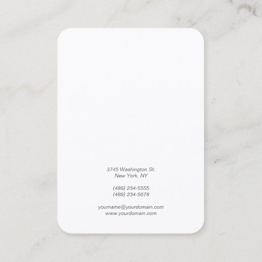 Carte De Visite Script de brosse blanche ultra épaisse de Chubby v (Dos)