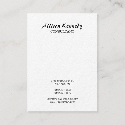 Carte De Visite Script de brosse blanche ultra épaisse de Chubby v (Devant)