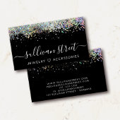 Carte De Visite Script de calligraphie à la mode Parties scintilla