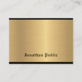 Carte De Visite Script de calligraphie classique Glam Gold Elegant (Devant)