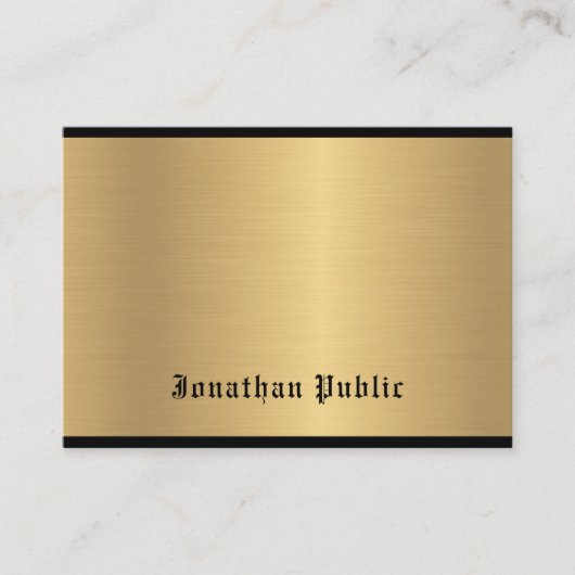 Carte De Visite Script de calligraphie classique Glam Gold Elegant (Devant)