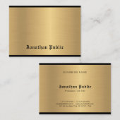 Carte De Visite Script de calligraphie classique Glam Gold Elegant (Devant / Derrière)