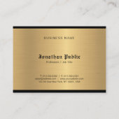 Carte De Visite Script de calligraphie classique Glam Gold Elegant (Dos)