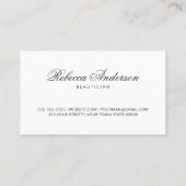 Carte De Visite Script de calligraphie de bordure en marbre élégan (Dos)