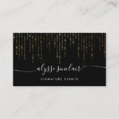 Carte De Visite Script de calligraphie de signature Gold Marquee (Devant)