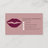 Carte De Visite Script de calligraphie des lèvres teintées de vin (Dos)