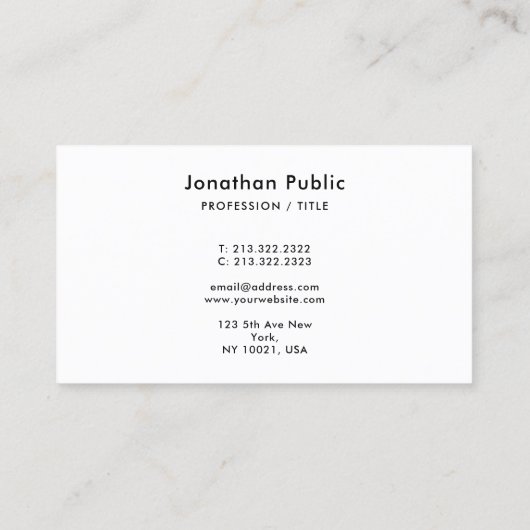 Carte De Visite Script de calligraphie élégant et moderne professi (Dos)