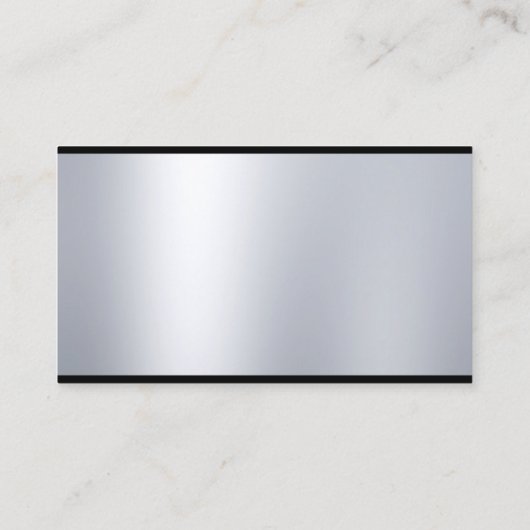 Carte De Visite Script de calligraphie élégant moderne Argent Top  (Dos)