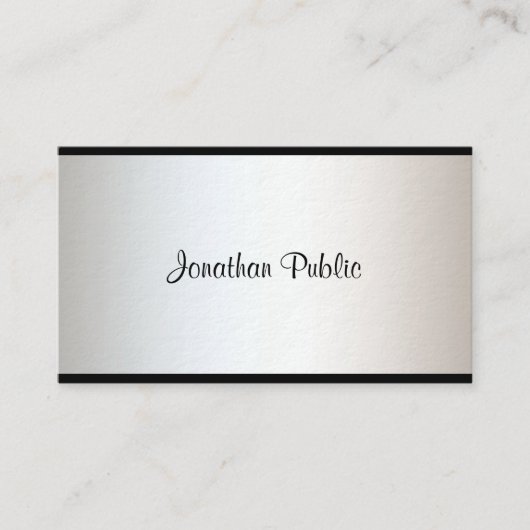 Carte De Visite Script de calligraphie élégant moderne Plaque créa (Devant)