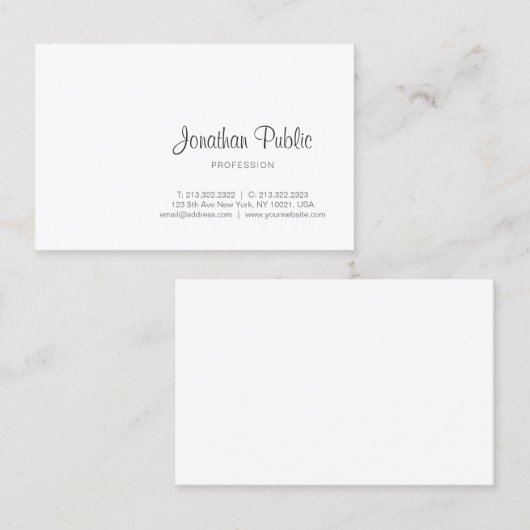 Carte De Visite Script de calligraphie élégant professionnel moder (Devant / Derrière)