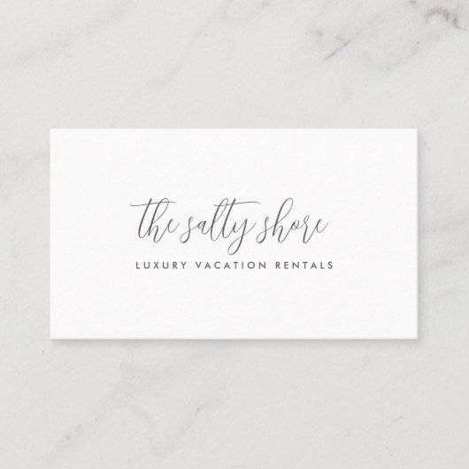 Carte De Visite Script de calligraphie gris simple et élégant (Devant)