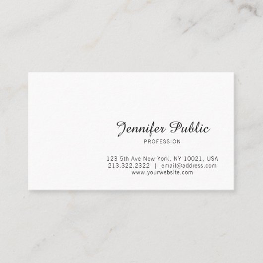 Carte De Visite Script de calligraphie manuscrite à la mode simple (Devant)