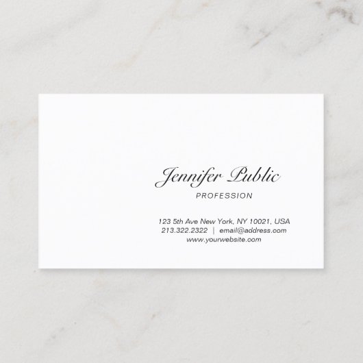 Carte De Visite Script de calligraphie manuscrite créatif moderne (Dos)