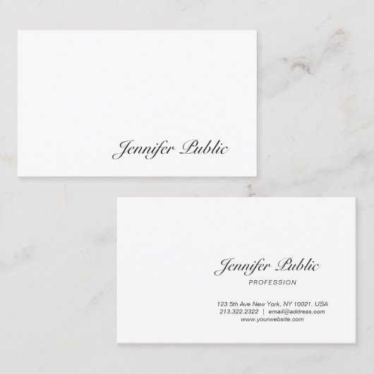 Carte De Visite Script de calligraphie manuscrite créatif moderne (Devant / Derrière)