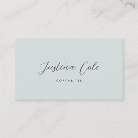 Carte De Visite Script de calligraphie marine et grise simple (Devant)