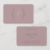 Carte De Visite Script de calligraphie Modèle de monogramme modern (Devant / Derrière)