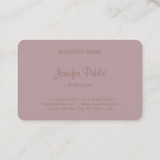 Carte De Visite Script de calligraphie Modèle de monogramme modern (Dos)