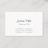 Carte De Visite Script de calligraphie Modèle simple professionnel (Dos)