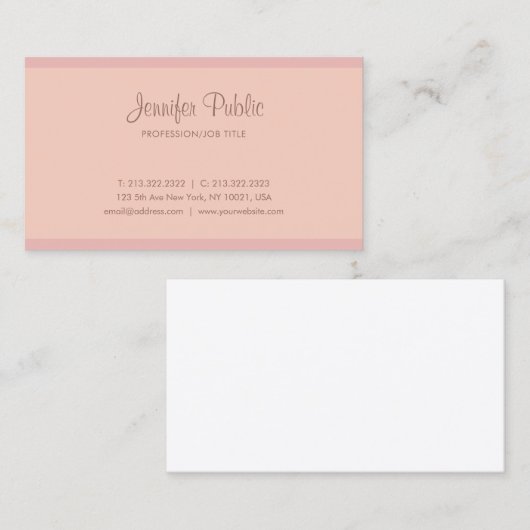 Carte De Visite Script de calligraphie moderne Chic professionnel  (Devant / Derrière)