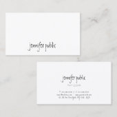 Carte De Visite Script de calligraphie moderne Élégant Modèle simp (Devant / Derrière)