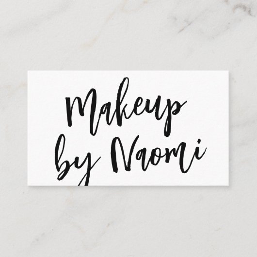 Carte De Visite Script de calligraphie moderne en noir et blanc (Devant)