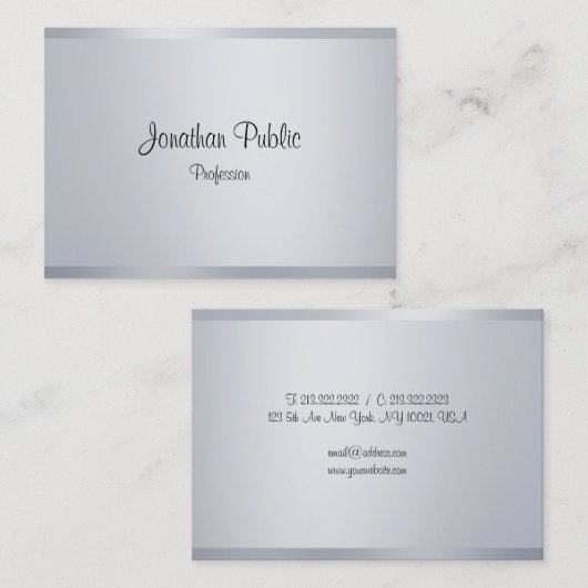 Carte De Visite Script de calligraphie moderne Modèle d'apparence  (Devant / Derrière)