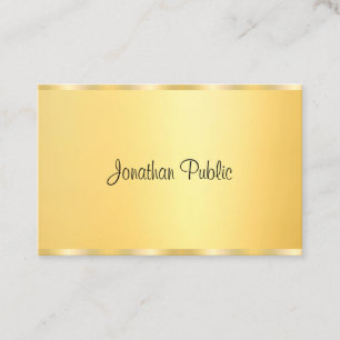 Carte De Visite Script de calligraphie moderne tendance Faux Gold