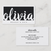 Carte De Visite Script de calligraphie noir gras (Devant / Derrière)