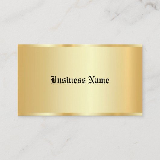 Carte De Visite Script de calligraphie personnalisée Faux Gold Gla (Devant)
