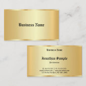 Carte De Visite Script de calligraphie personnalisée Faux Gold Gla (Devant / Derrière)
