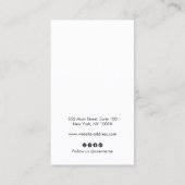 Carte De Visite Script de calligraphie Simple Boucles blanches (Dos)