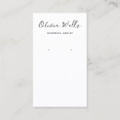 Carte De Visite Script de calligraphie Simple Boucles blanches (Devant)