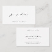 Carte De Visite Script de calligraphie simple et élégant moderne (Devant / Derrière)