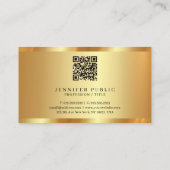 Carte De Visite Script de calligraphie tendance Monogramme Or glam (Dos)