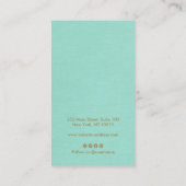 Carte De Visite Script de calligraphie turquoise à l'écoute des af (Dos)