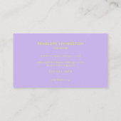 Carte De Visite Script de Chartreuse Lavande Lumineuse Moderne  (Dos)