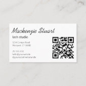 Carte De Visite Script de code QR de cheveux minimal élégant moder (Dos)