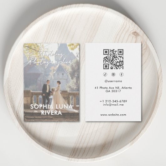 Carte De Visite Script de code QR de médias sociaux de photo de ph