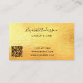 Carte De Visite Script de code QR or argent (Dos)