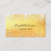 Carte De Visite Script de code QR or argent (Devant)