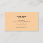 Carte De Visite Script de coiffeur élégant orange (Dos)